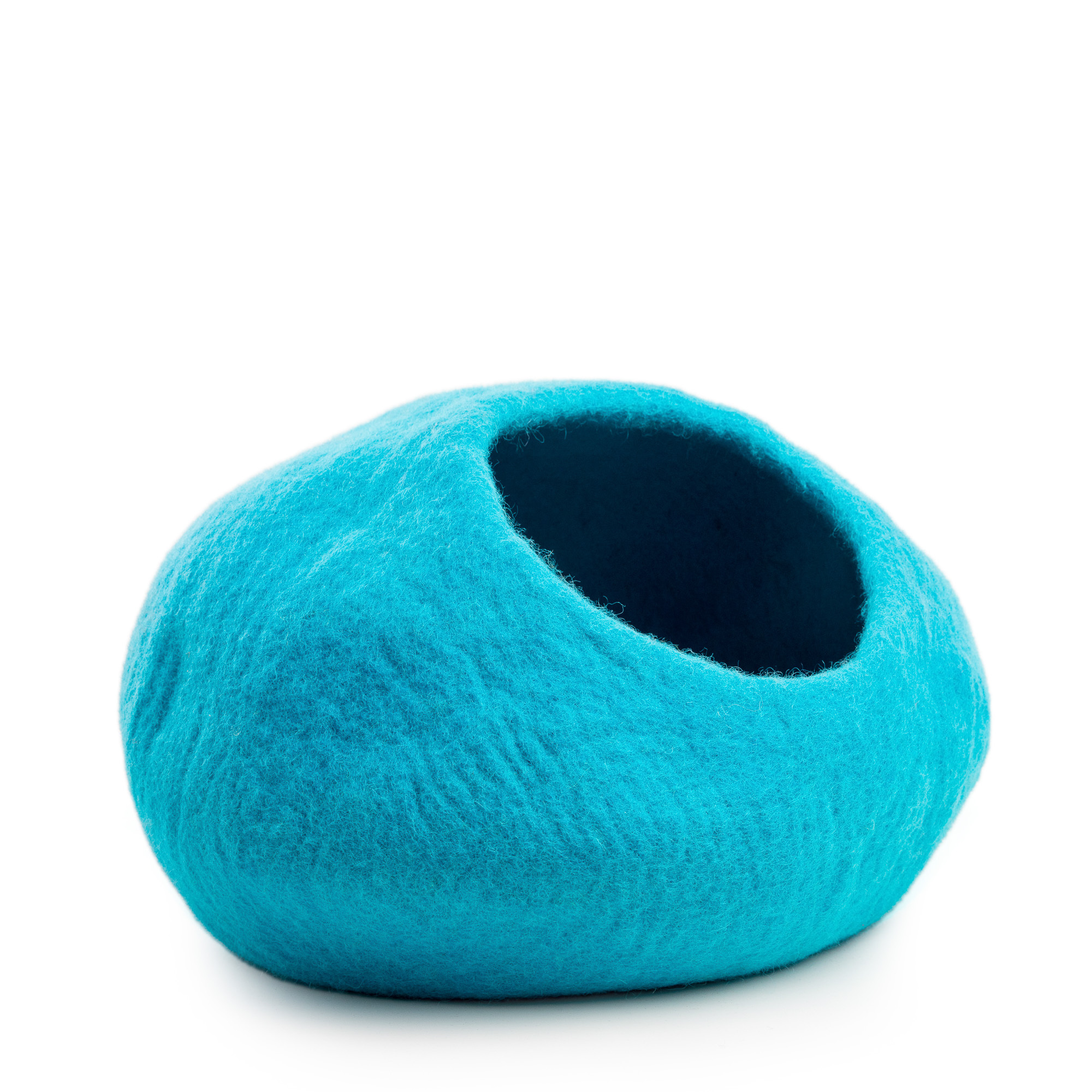 Handmade Felted Cat Cave: Cozy Wool Cat Bed - Ideal Cat Lover Gift - Unique Purple Pet Bed - Handcrafted in Nepal