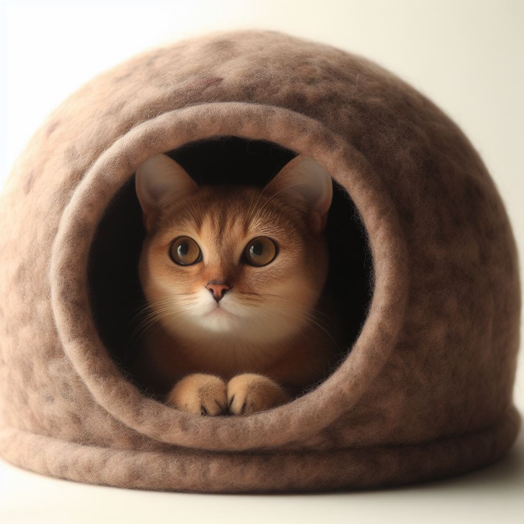 Ultimate Felt Comfort Cat Cave: Plush Hideaway for Kittens, Luxury Sleeping Pod Cozy Cushion - Buy Now