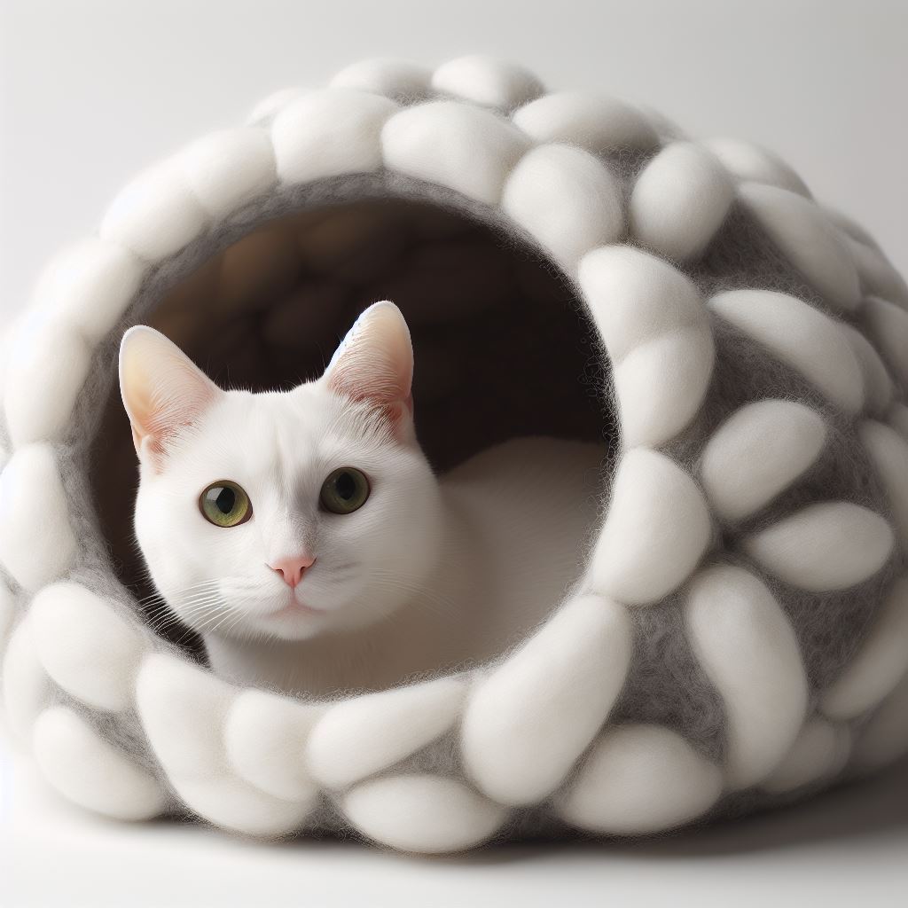 Soft Felt Cat Cave Bed: Warmth and Security for Your Cat - Buy Now