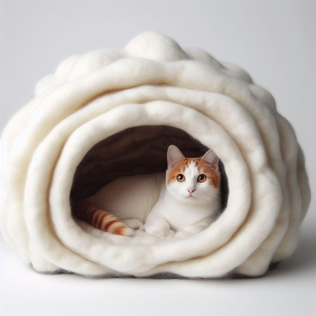 Soft Felt Cat Cave Bed: Warmth and Security for Your Cat - Buy Now