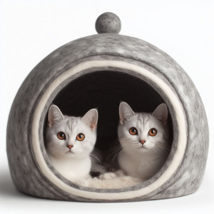 Luxurious Cat Igloo - Fuzzy Bed for Cats - Perfect Cozy Round Nook Bed