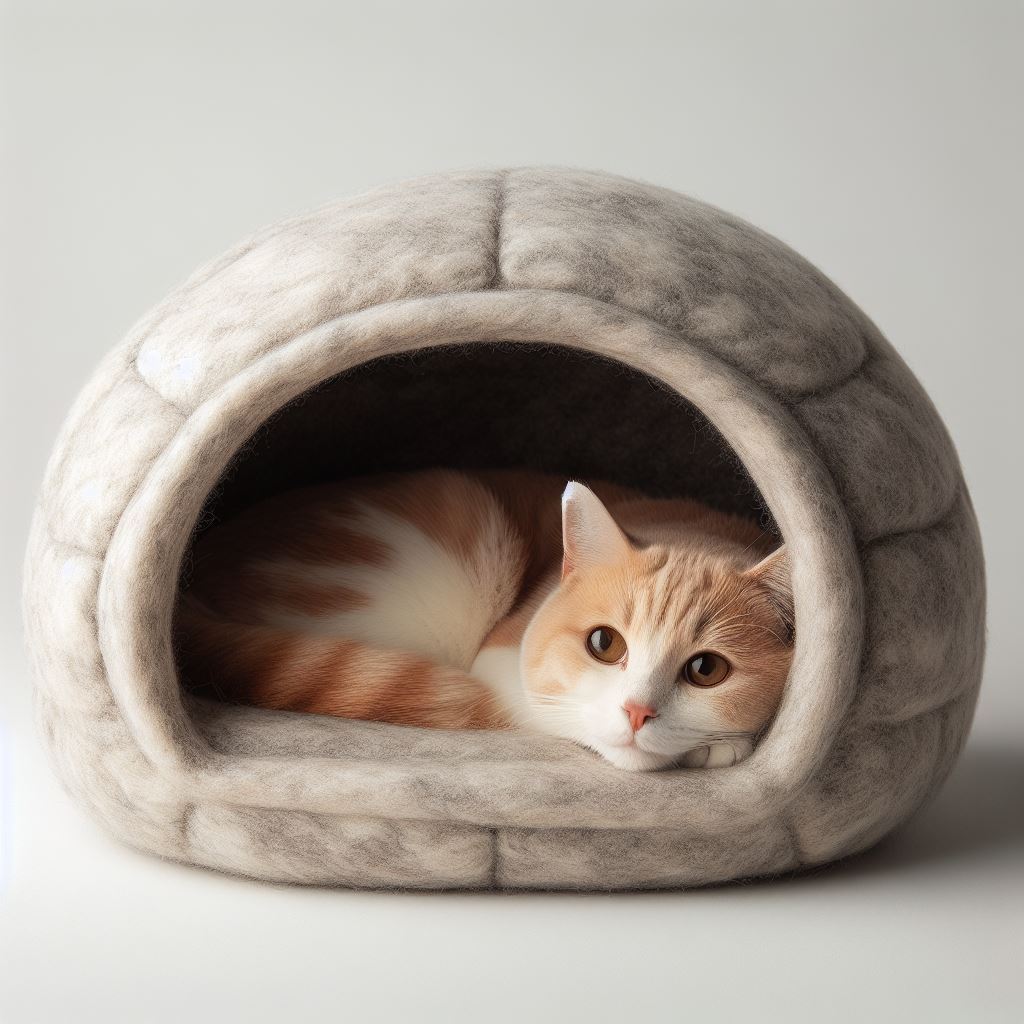 Soft Felt Cat Cave Bed: Warmth and Security for Your Cat - Buy Now