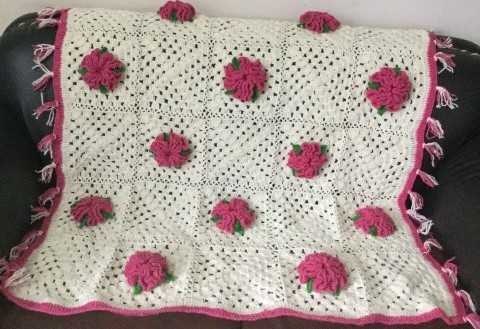 Hand Crochet Throw Blanket