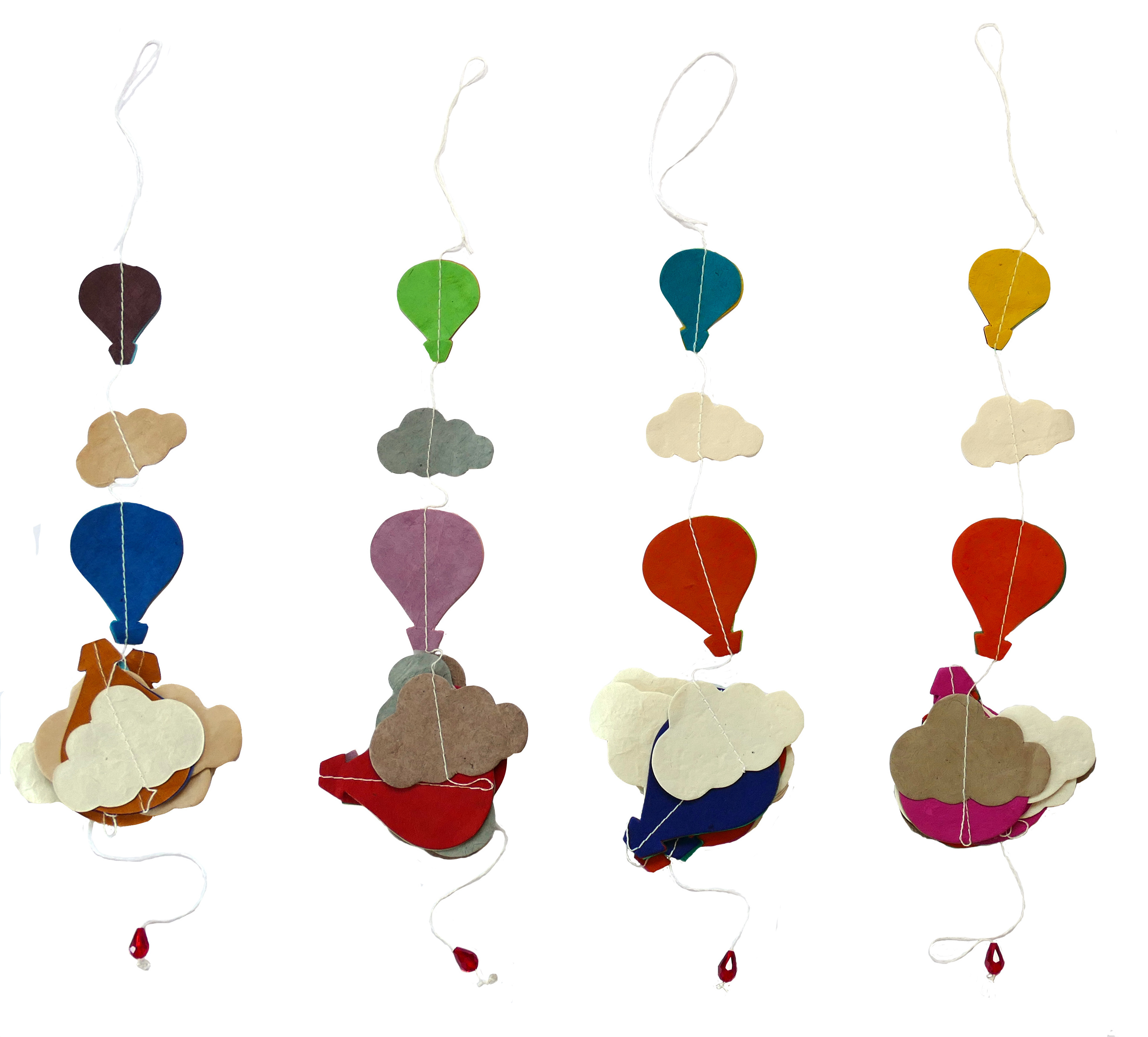 Handmade Lokta Paper Hot Air Balloon Garland Decoration