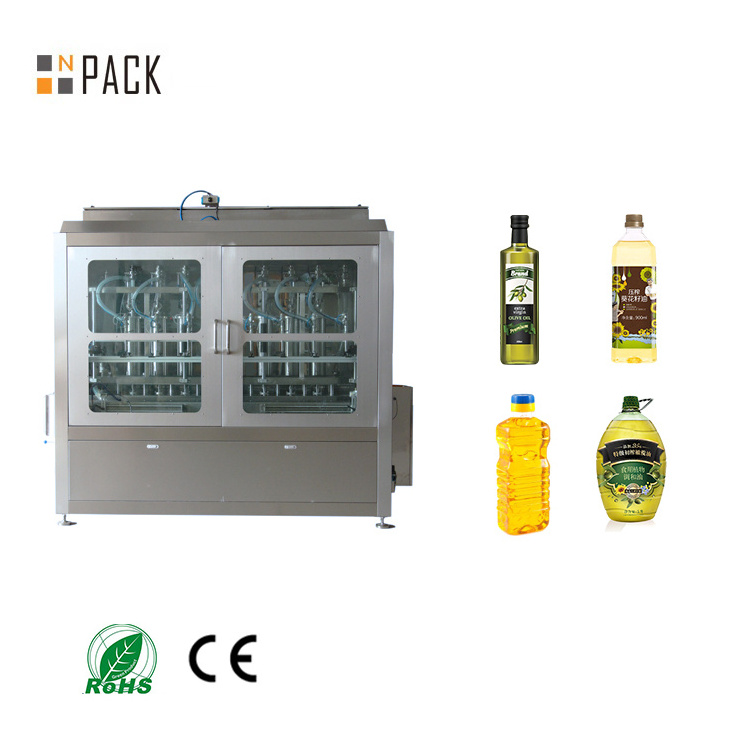 Npack Linear Type Piston Full Automatic Edible/Olive/Plant Oil Bottle Filling Machine with U-type tank