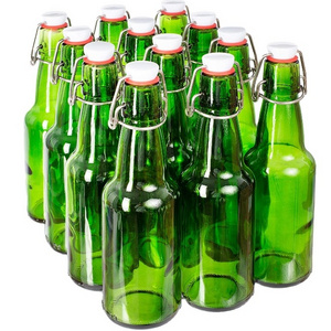 airtight swing top cap green glass beer bottle factory wholesale