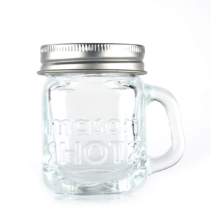 premium mini shot glass mason jar with handle gift box package