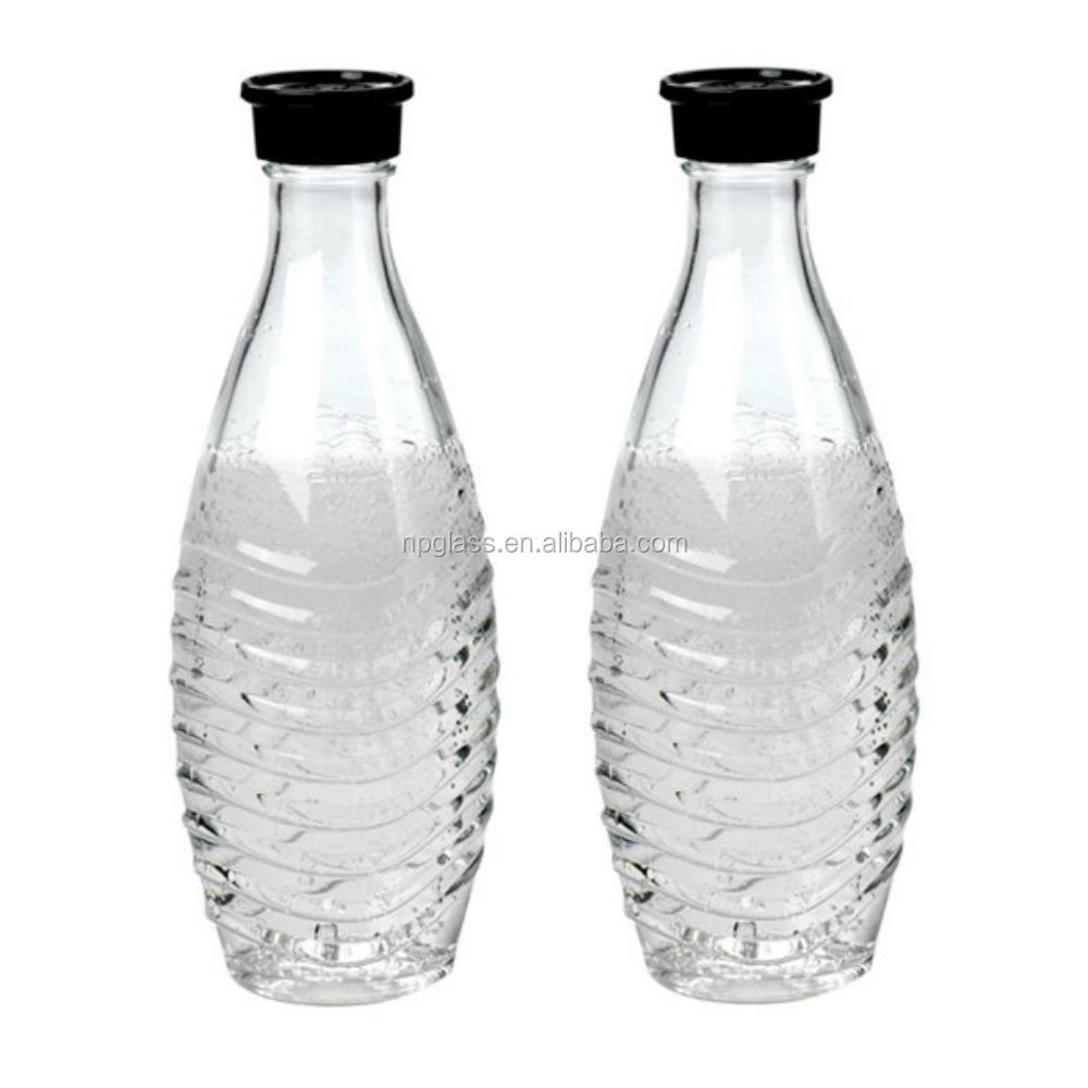 250ml glass carbonated soda bottle with black cap