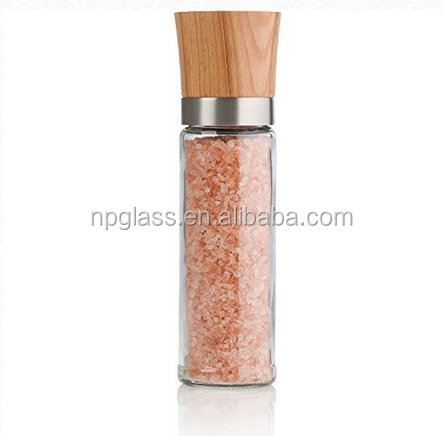 glass salt pepper grinder household mamual chili pepper grinder mill with ceramic cuttery glass jar