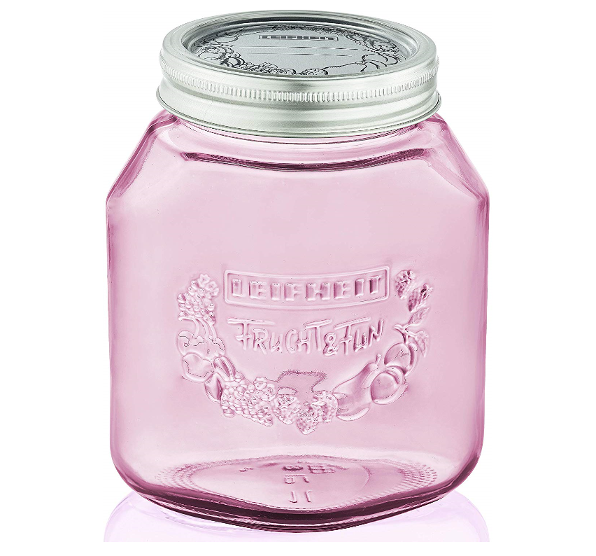 12oz color glass mason jar with metal lid and straw