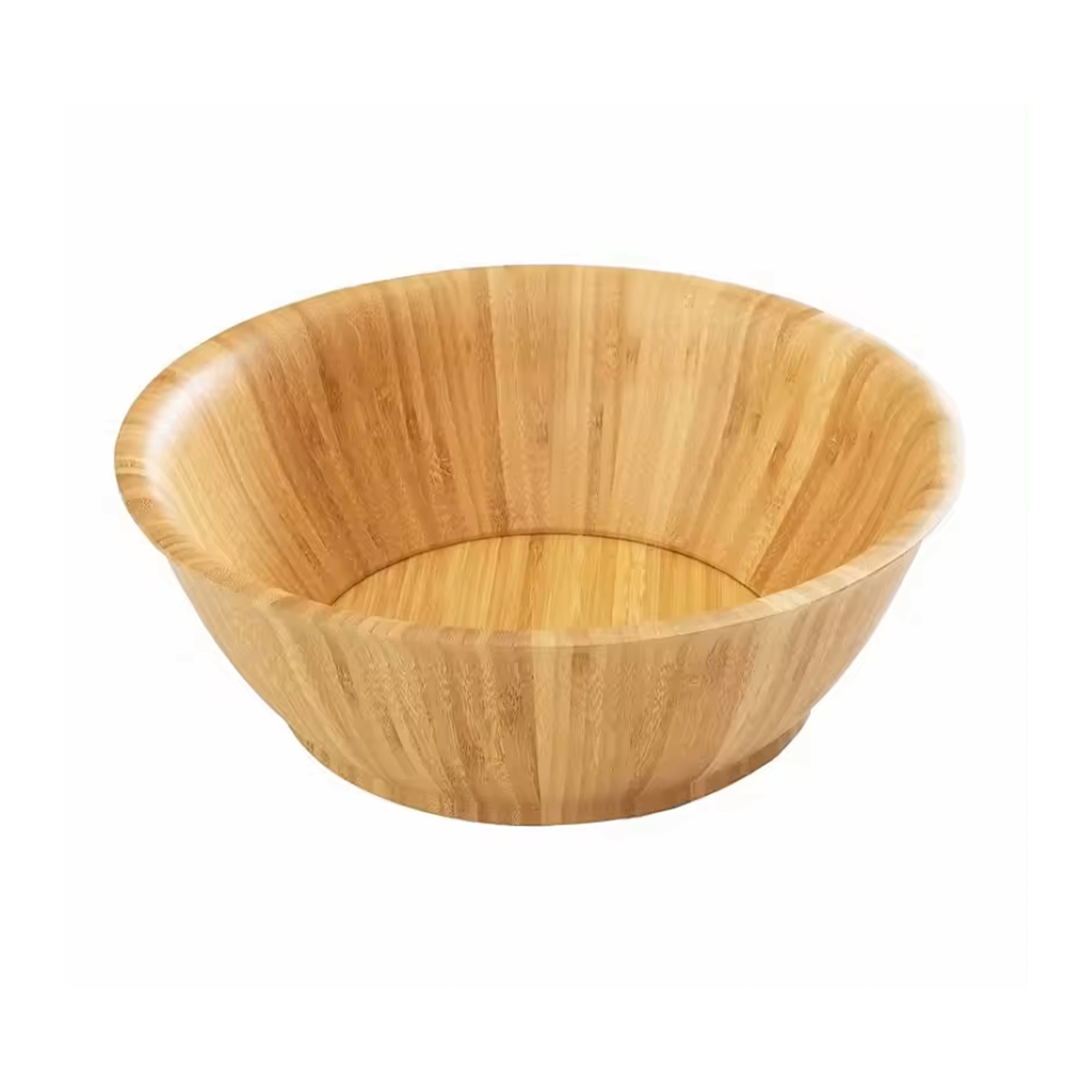 Factory Wholesale Reusable Handmade 100% Natural Round Salad Natural Bamboo Wooden Bowl