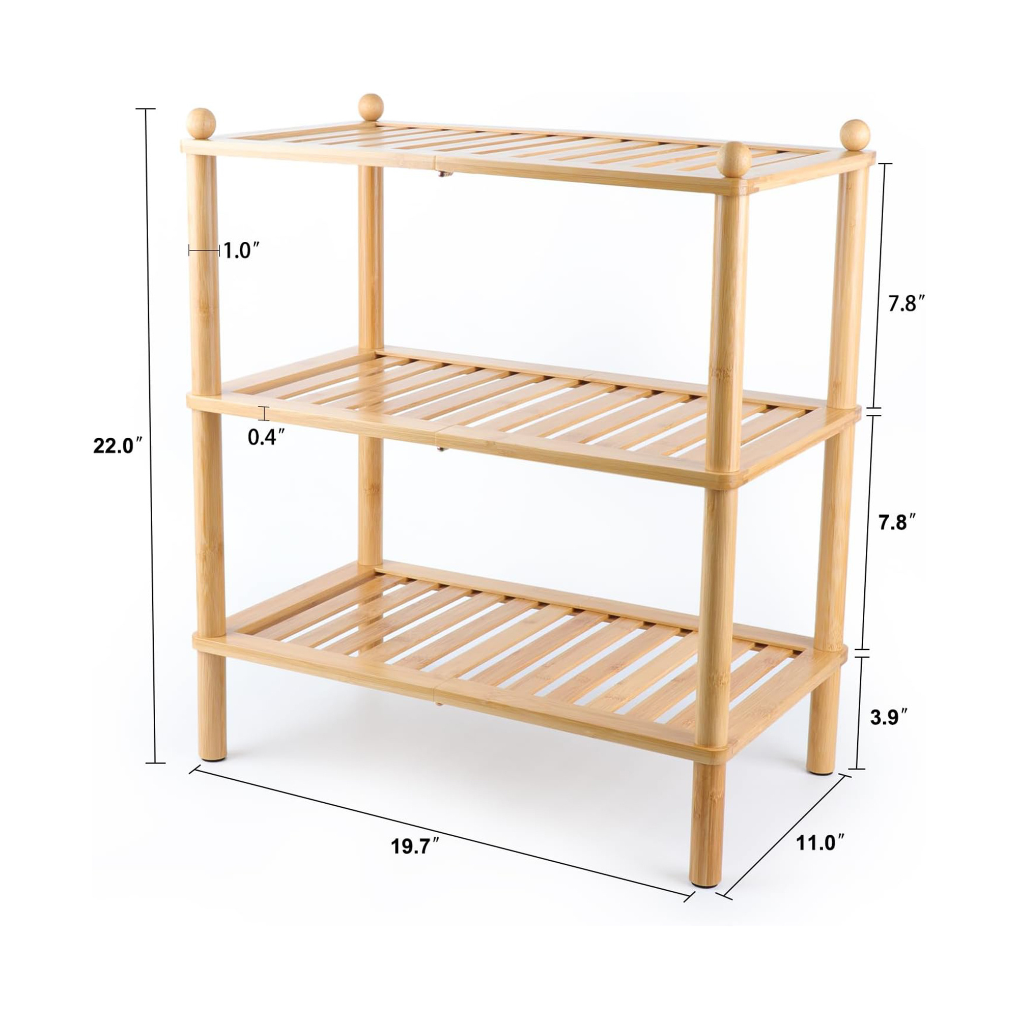 Custom Design Modern 3-Tier Wooden Bamboo Entryway Shoe Shelves Storage Organizer Shoes Rack Flower Stand