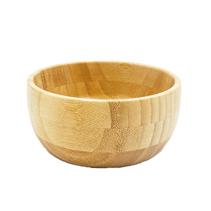 2024 Hot Sell Natural Custom Logo Reusable Wood Bamboo Fiber Salad Fruit Dough Flat Bottom Bowl Set