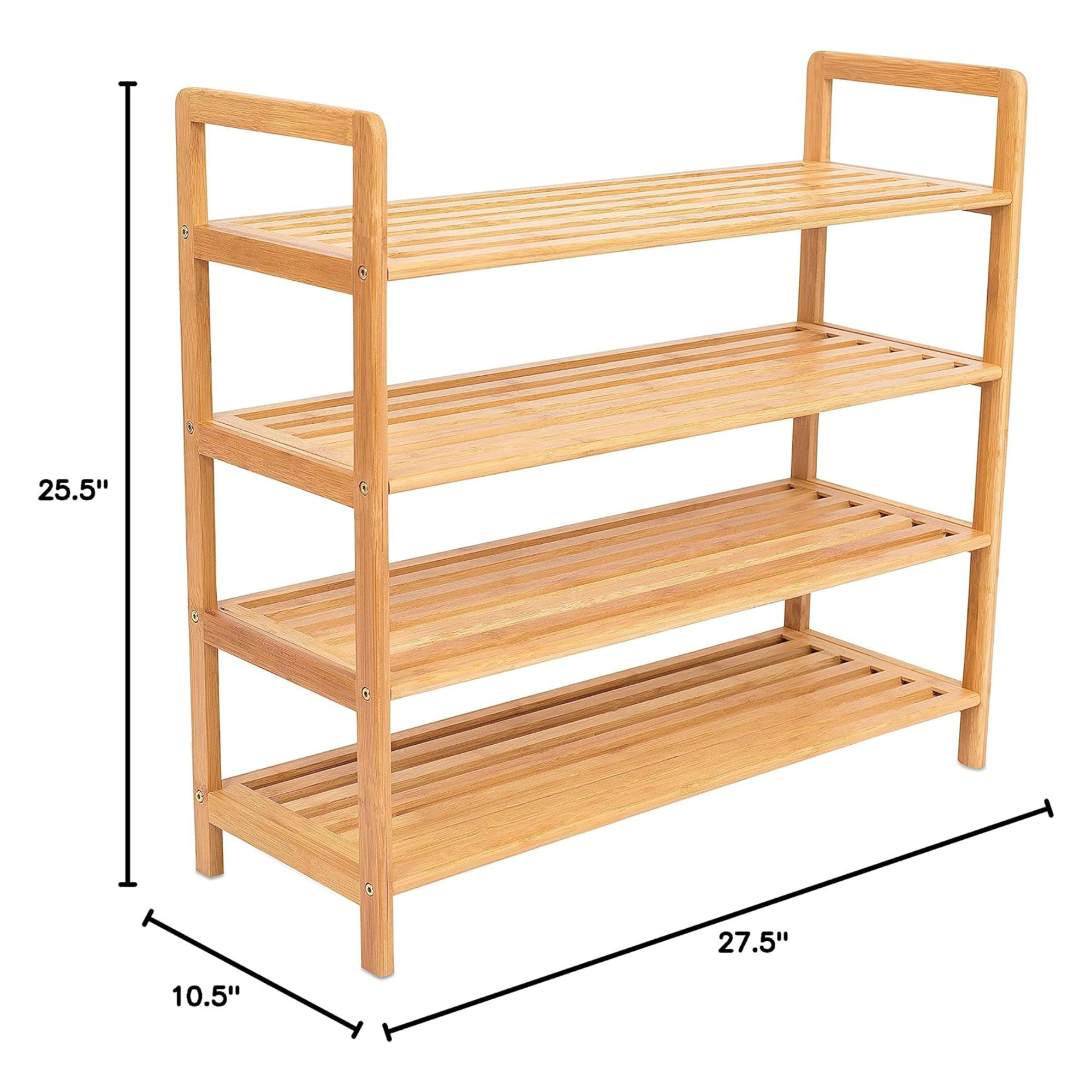 Factory Supplier Eco-Friendly Free-Installation 4 Tier Durable Wooden Custom Shoes Storage Rack Cabinet Bamboo Shoe Rack Shelf