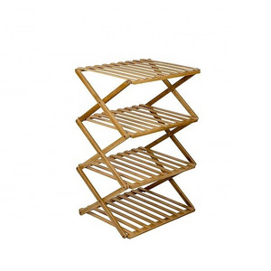 Multi Tier Shoe Rack, Foldable Bamboo Shoe Organizer Rack Storage Free Standing Shoe Shelf,4 Tier