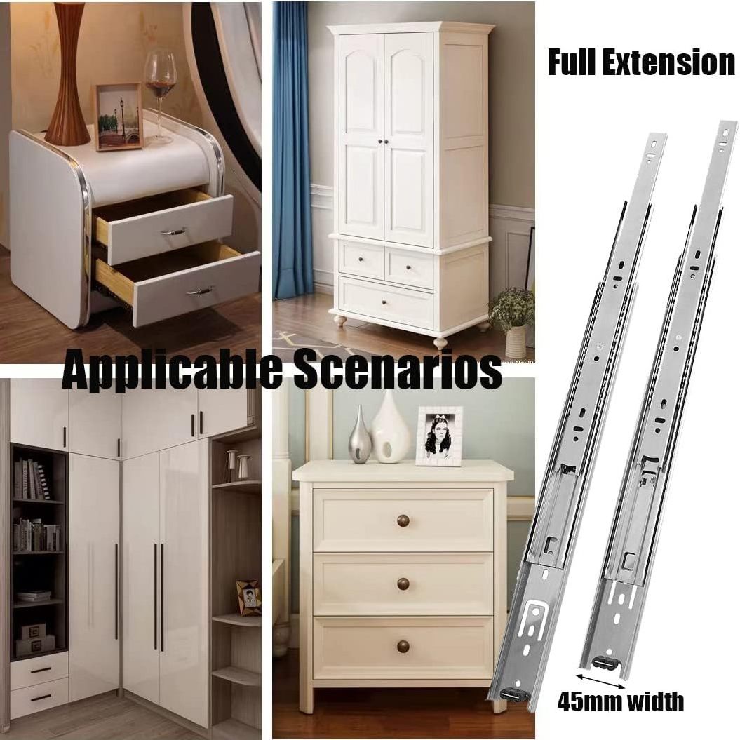 Ball Bearing and Full Extension Dresser Drawer Slides  Capacity Heavy Duty Drawer Slides for Cabinet