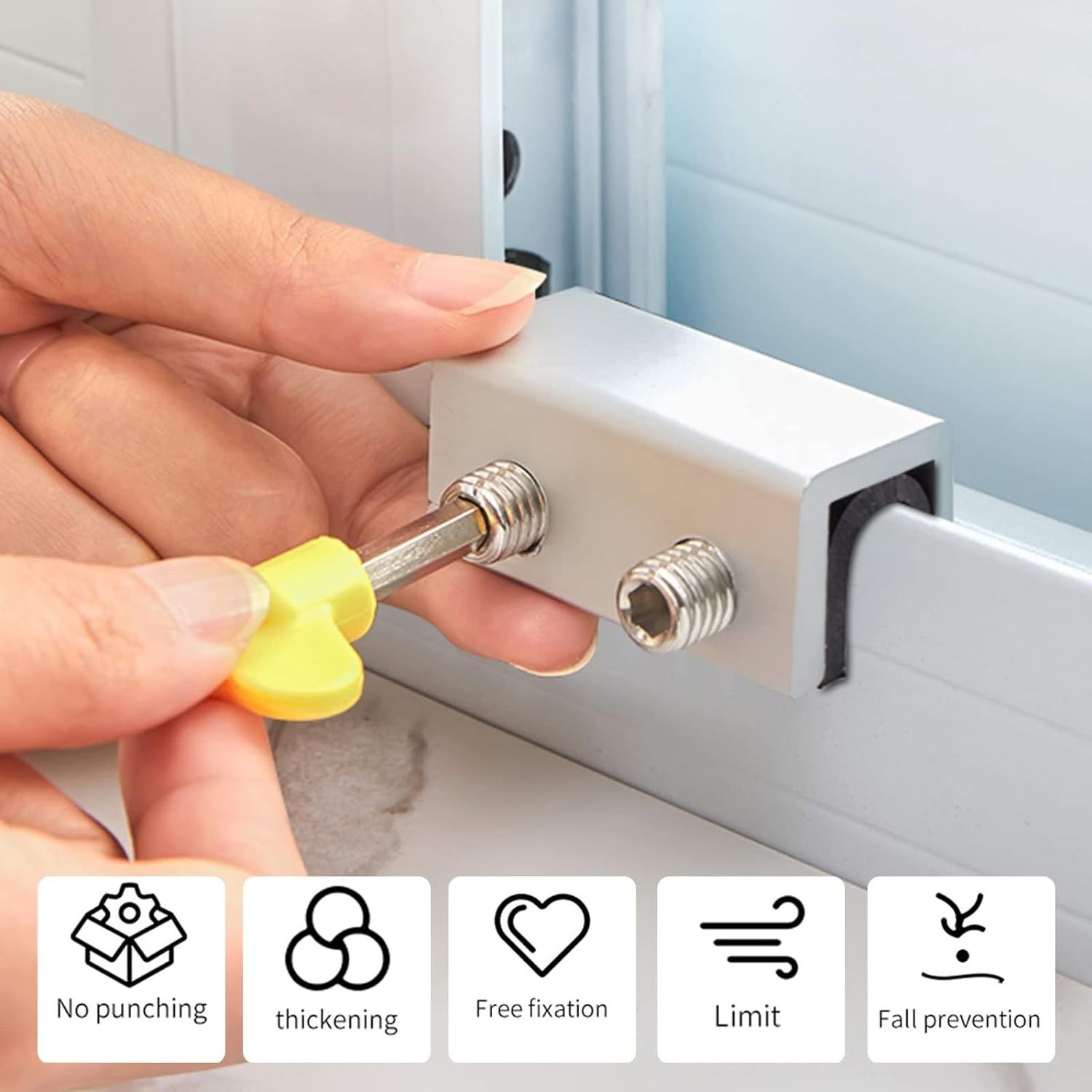 Window Locks Security with Key Adjustable Sliding Window Locks Child Proof Security Safety Lock Stoppers