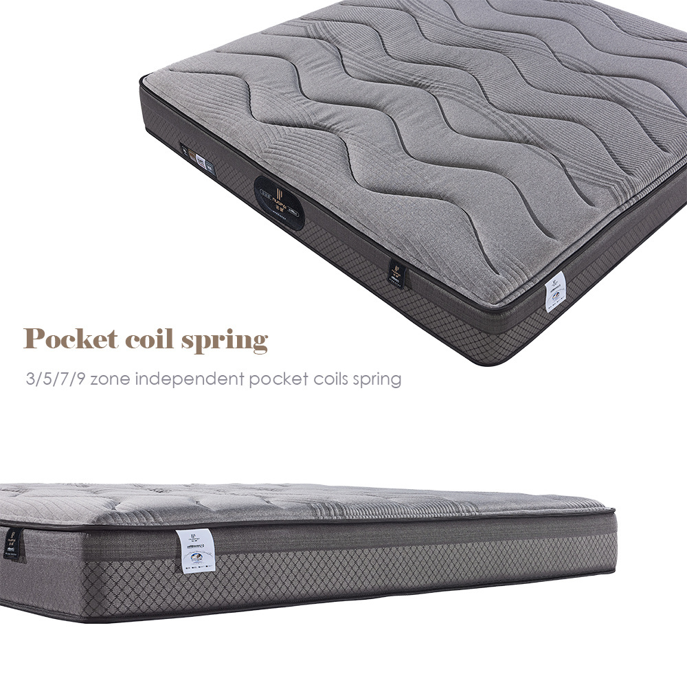 Comfort High Resilience Memory Foam 7/9 zoned Pocket Spring Mattress Full Size China Manufacturer