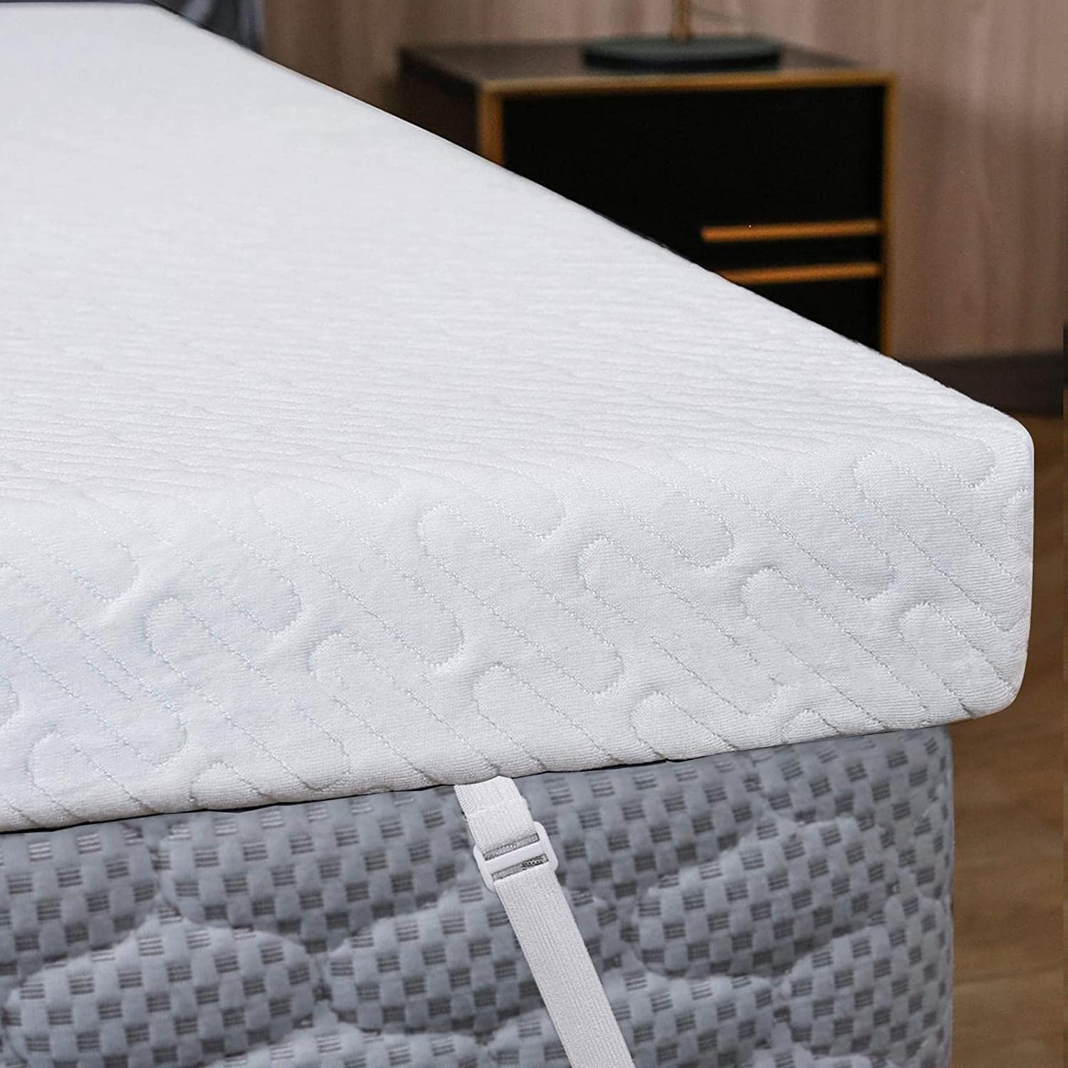 Mattress Topper California King 4-inch Medium Firmness Memory Foam Mattress Pad with 100% Bamboo Cotton Mattress Topper