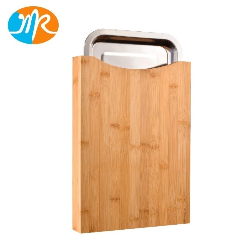 Cutting Board with Containers Organic Eco-Friendly Bamboo Chopping Board Wood  Block