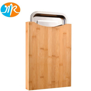 Cutting Board with Containers Organic Eco-Friendly Bamboo Chopping Board Wood  Block