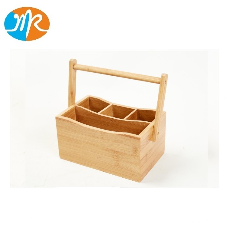 Bamboo kitchen tools utensils Condiment holder Organizer tool box