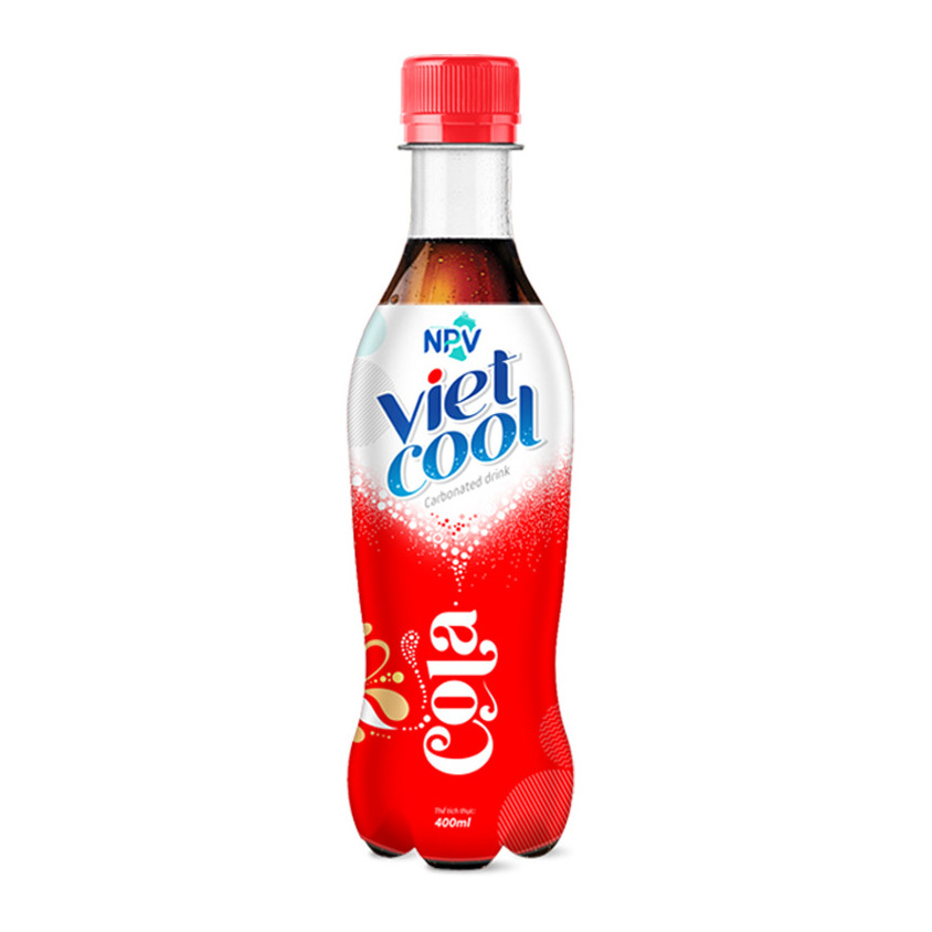 Wholesale exotic drinks Popular Sparking Water Carbonated Drink Cola Flavor 400ml Pet Bottle From Vietnam HALAL Certification