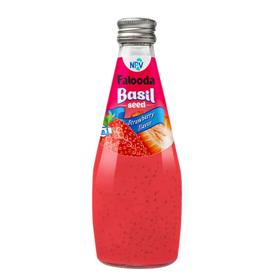 Supplier Basil Seed Drink  Rose Flavor 290 ml Glass Bottle  - Private Label Free Sample Free Design