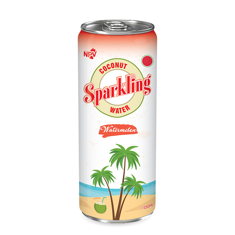 Wholesale 330ml Can Sparkling Coconut Water With Kiwi Flavor Private Label Free Sample Products