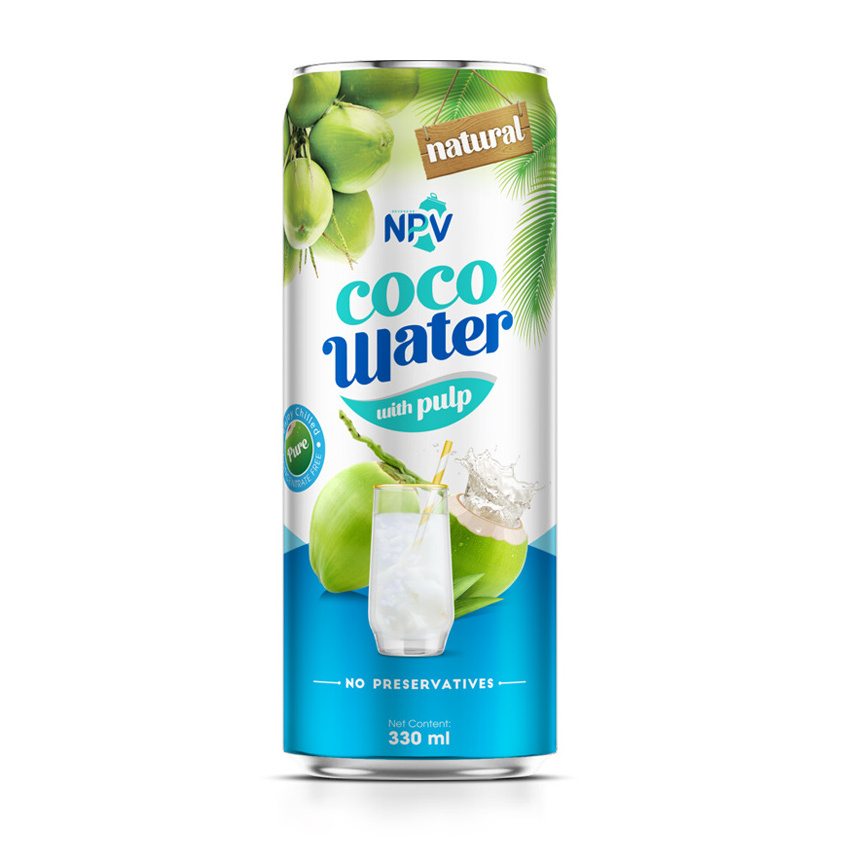 Hot Products For Summer Pure And  Natural Coconut Water Mangosteen 330ml Can - OEM Beverage Company From Vietnam