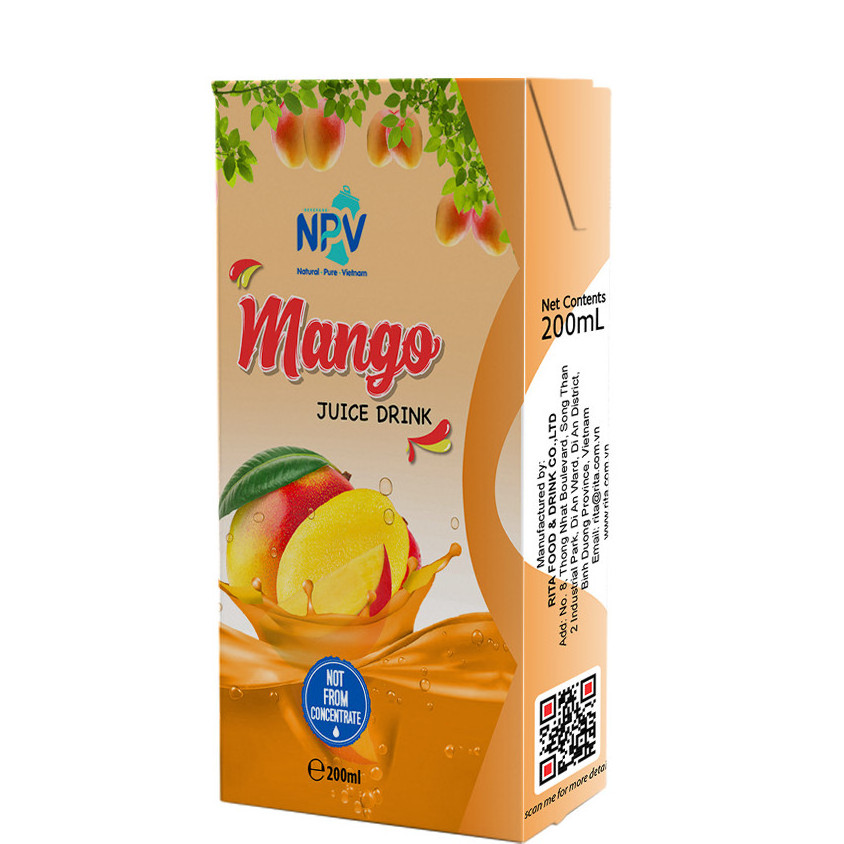 Natural Mangosteen Juice Soft Drink  200ml Paper Box  Fresh Product by Vietnamese Beverage Manufacturer