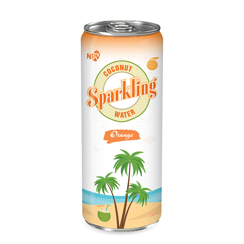 Wholesale 330ml Can Sparkling Coconut Water With Kiwi Flavor Private Label Free Sample Products