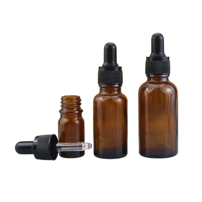 Brown Oil Bottle With Black Cap for Essential Oil 5ml 10ml 15ml 20ml 30ml 50ml100ml Perfume Sample Bottle Aromatherapy