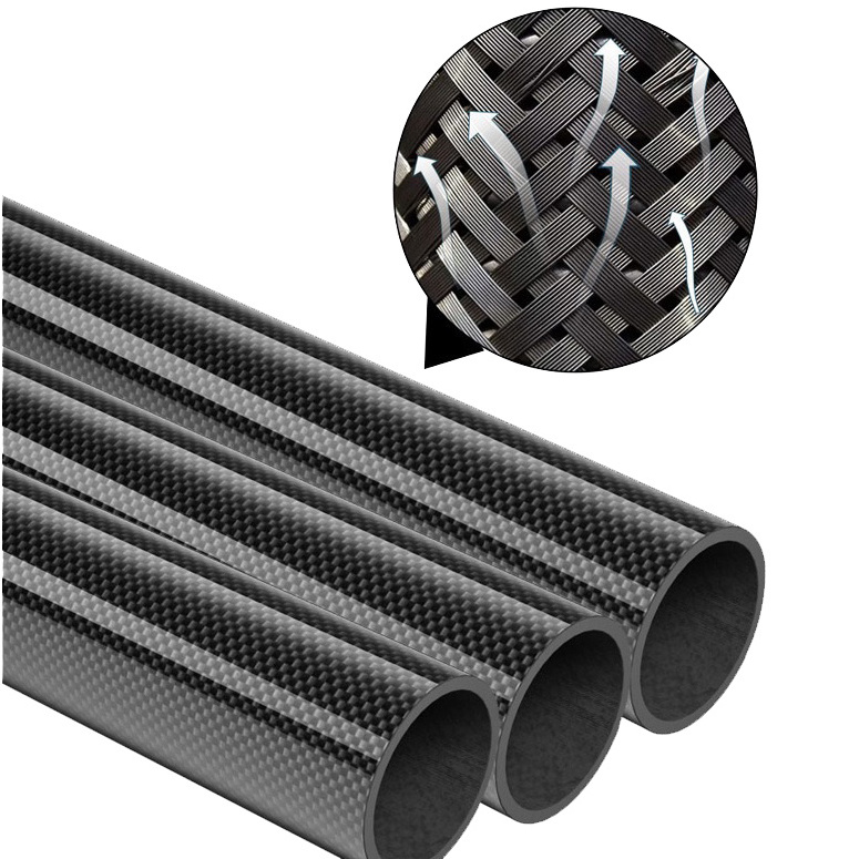 High Quality Carbon Fiber Tube Customized 1K 2K 3K Twill Weave/Plain Weave Light Round Carbon Fiber Composite Tube