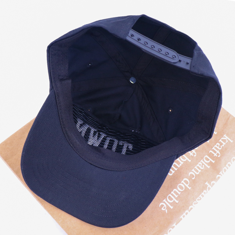 Qianzun navy blue 5 panel folding hat baseball hats with custom logo baseball cap