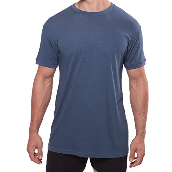 custom men's stretch slim fit o neck bamboo t shirt