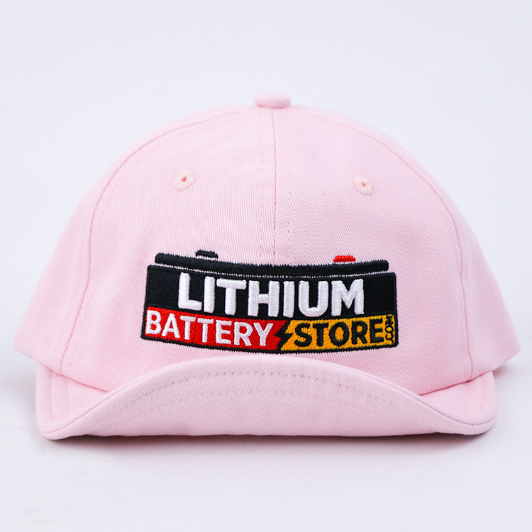 Qianzun kids children pink girl 6 panel custom embroidery cotton roll brim flip up brim snapback hats