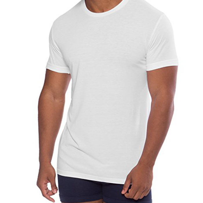 custom men's stretch slim fit o neck bamboo t shirt