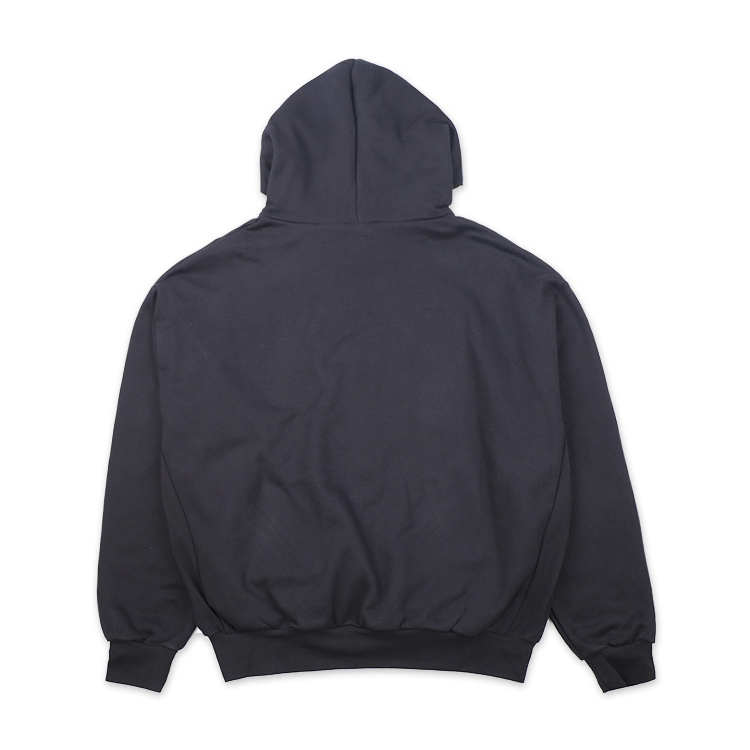 Qianzun Manufacturer plain black oversized boxy cropped hoodie with side pockets no string fleece lined men's cropped hoodies