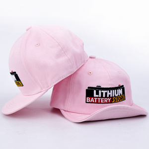 Qianzun kids children pink girl 6 panel custom embroidery cotton roll brim flip up brim snapback hats