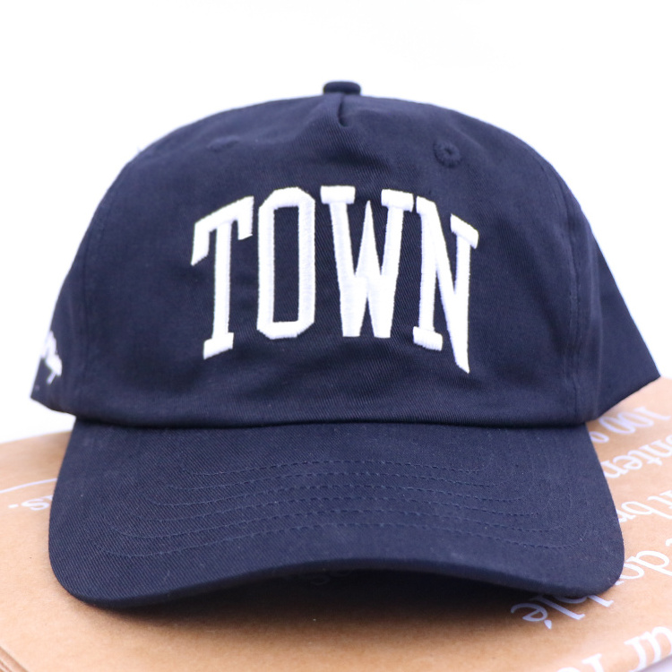 Qianzun navy blue 5 panel folding hat baseball hats with custom logo baseball cap