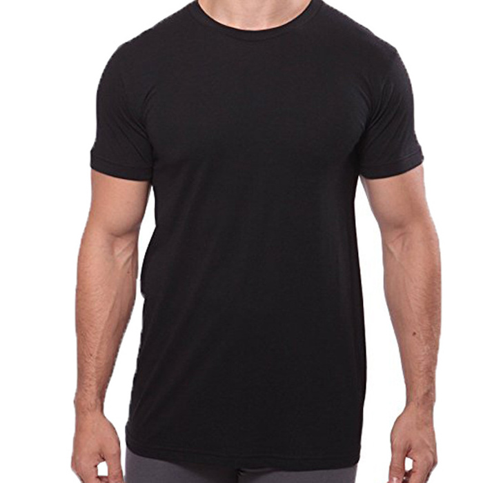 custom men's stretch slim fit o neck bamboo t shirt