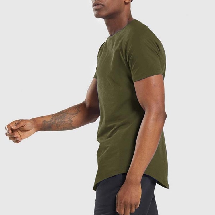 men's seamless gym round-neck sports fit t shirt plain dyed 90 polyester 10 spandex muscle fit t-shirt without label