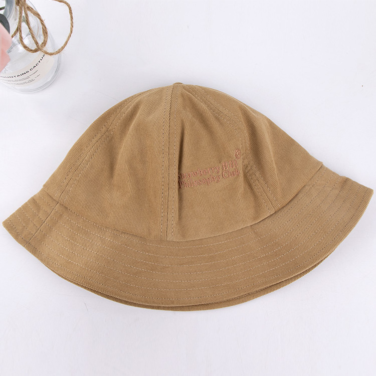 Qianzun round top embroidery logo satin lined bucket hat with satin lined