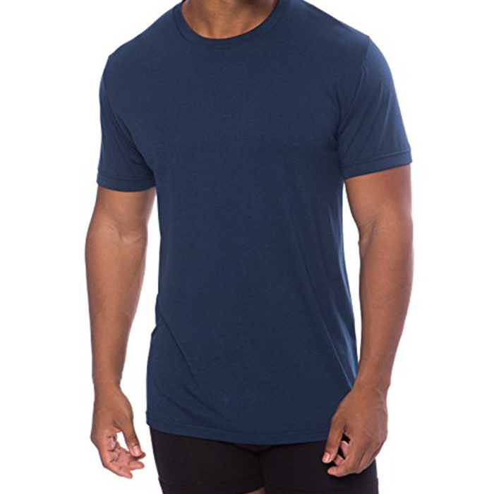 custom men's stretch slim fit o neck bamboo t shirt