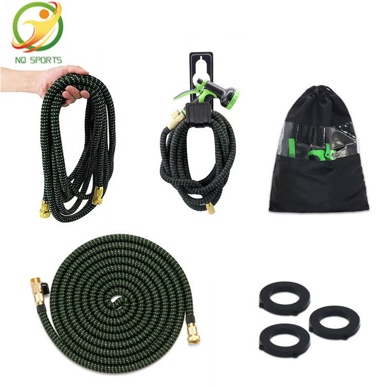 Flexible Expandable Long Lightweight Garden Water Hose 25ft/50ft/75ft/100ft with10 Function Nozzle Flexible Hose with Brass