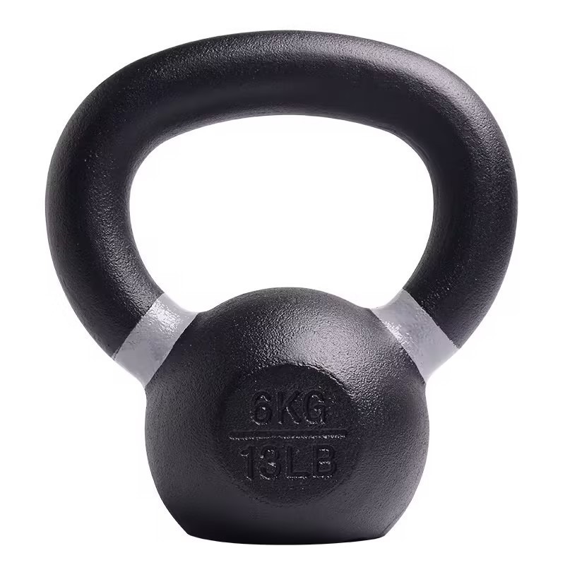 High quality Fitness Equipment gym equipment with color rings durable Strength Training Custom Logo Cast Iron Kettlebell