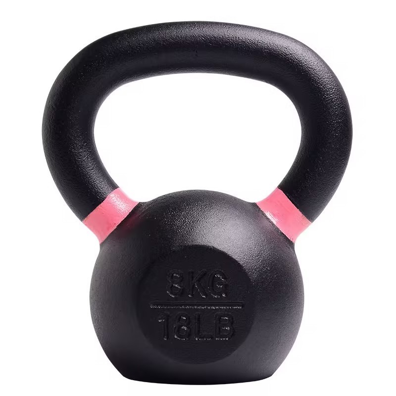 Custom Gym Weight Training Gravity Workout Solid Spray Paint Coated Competition Cast Iron Kettlebell With Logo