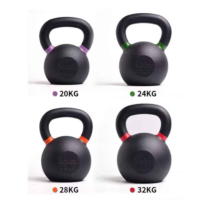 High quality Fitness Equipment gym equipment with color rings durable Strength Training Custom Logo Cast Iron Kettlebell