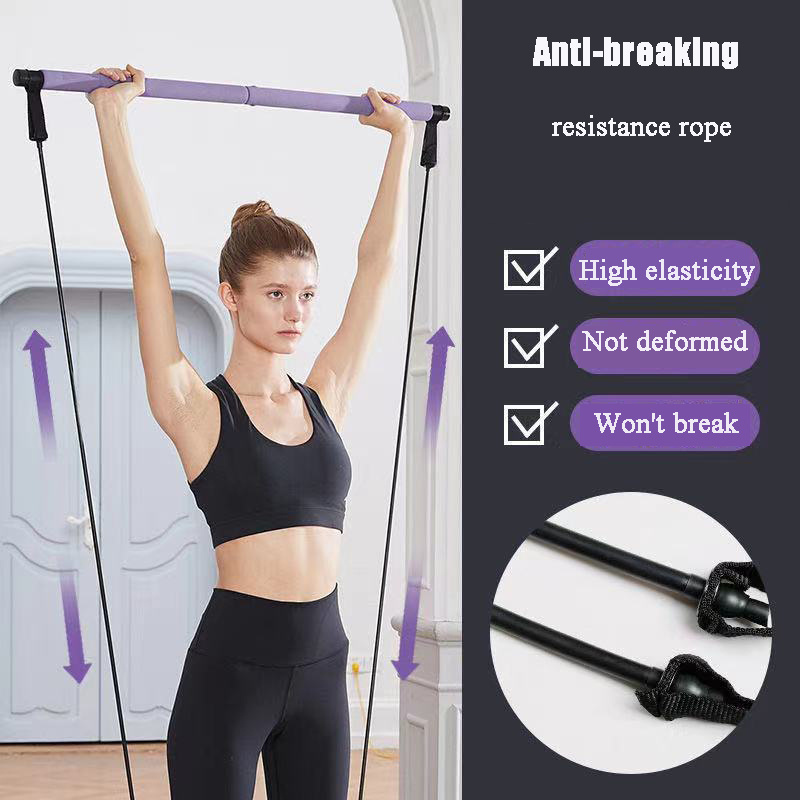 Portable Exercise Stick with Foot Strap for lose Body Workout at Home or Gym - All-in-1 Strength Equipment for Fitness